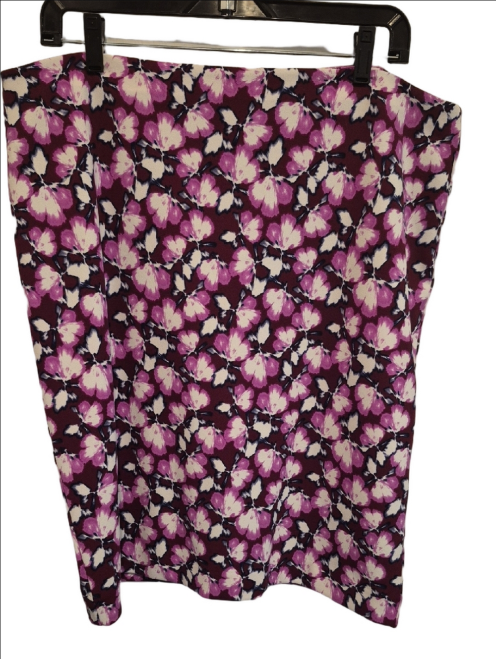Banana Republic Plum and White Floral Pencil Skirt
